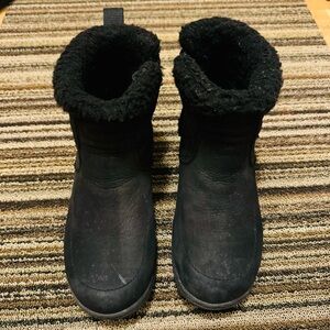 LL Bean Women’s Black Suede Primaloft Ankle Winter Boots Waterproof Size 6.5M